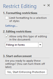 Creating a Basic Form using Microsoft Word