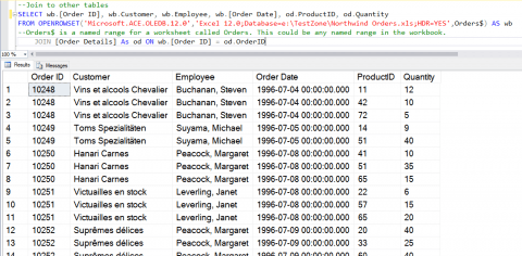 SQL Server - Querying an Excel Workbook From an SQL Query